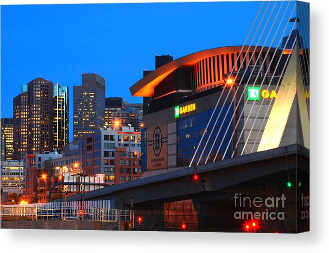 Td Garden Boston Bruins Celtics Ice Hockey Basketball Hdr Massachusetts Usa Nhl Nba Canvas Print featuring the photograph Home of the Celtics and Bruins by Richard Gibb