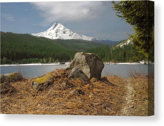 Oregon Canvas Print featuring the photograph Hood Rock by Arthur Fix