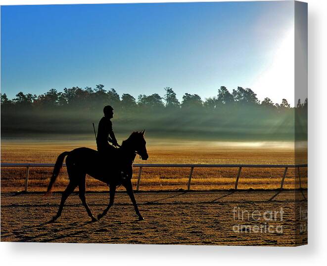 Horse Canvas Print featuring the photograph Horse Training at the Winter Colony by Jean Wright