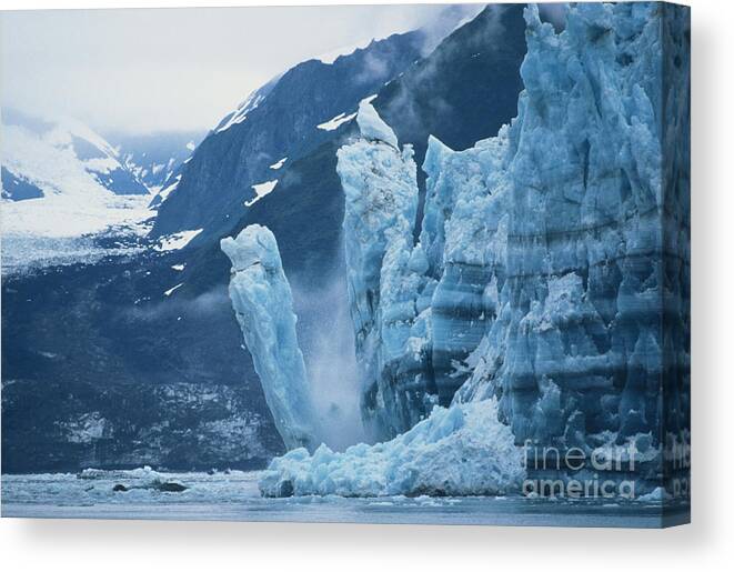 Glacier Canvas Print featuring the photograph Hubbard Glacier, Calving by Mark Newman