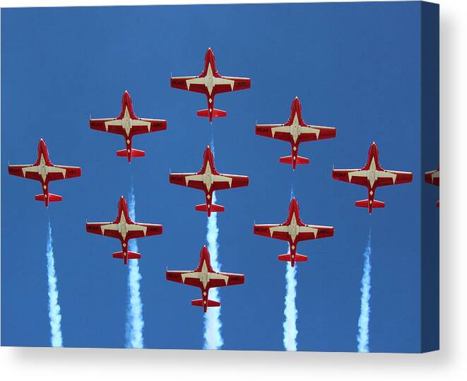 Snowbirds Canvas Print featuring the photograph In Formation by Randy Hall