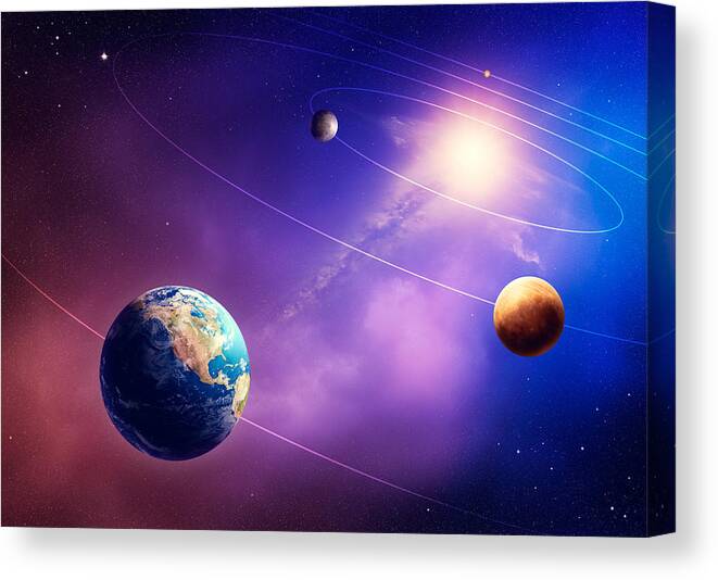 Planet Canvas Print featuring the photograph Inner solar system planets by Johan Swanepoel