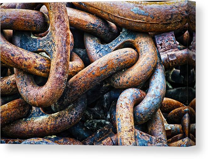 Chain Link Canvas Print featuring the photograph Interlocked by Christi Kraft