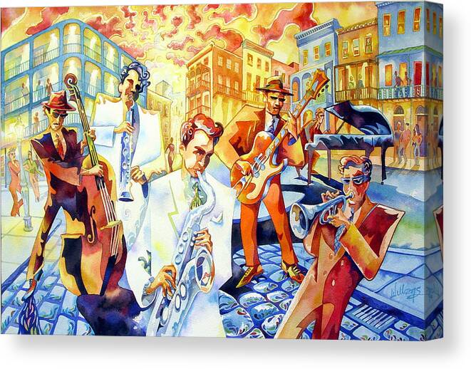 Watercolor Canvas Print featuring the painting Jambalaya by Mick Williams