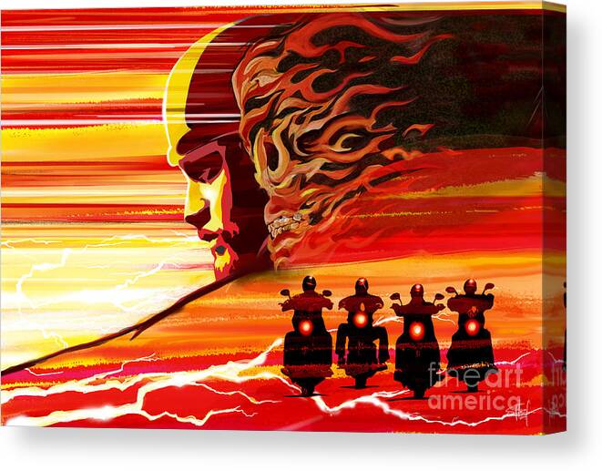 Sons Of Anarchy Canvas Print featuring the painting Jax Teller by Sassan Filsoof