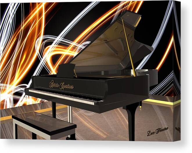 Jazz Canvas Print featuring the digital art Jazz Piano Bar by Louis Ferreira