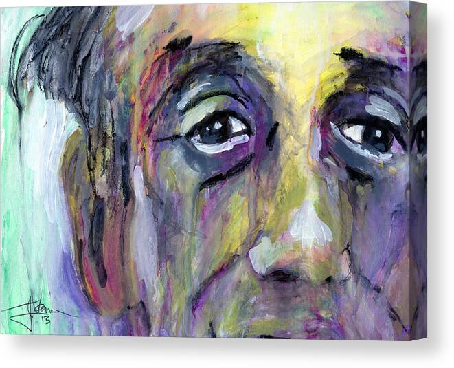 Portrait Canvas Print featuring the mixed media Jerry by Jim Vance