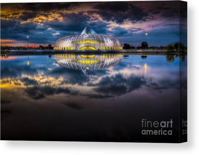 Florida Polytechnic University Canvas Print featuring the photograph Jewel in the Night by Marvin Spates