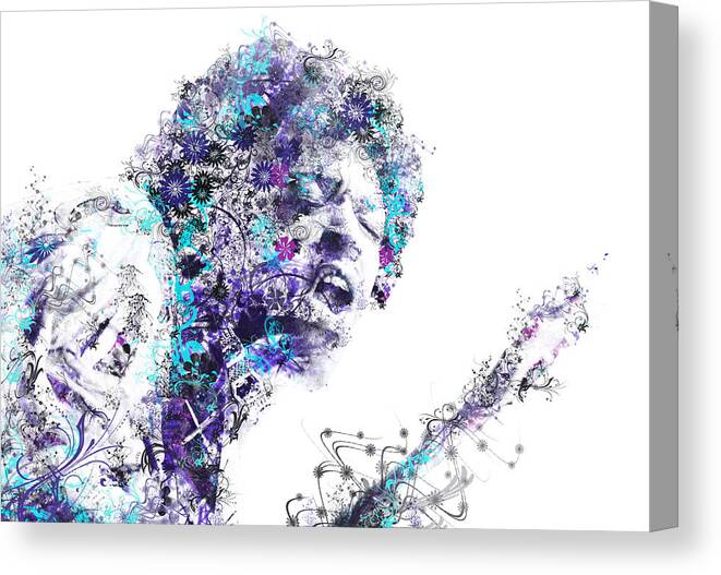 Jimi Hendrix Canvas Print featuring the painting Jimi Hendrix by Bekim M