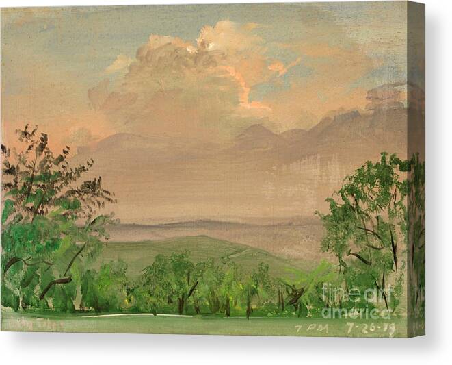 Illinois Landscape Painting Canvas Print featuring the painting Jo Daviees Skies by Art By Tolpo Collection