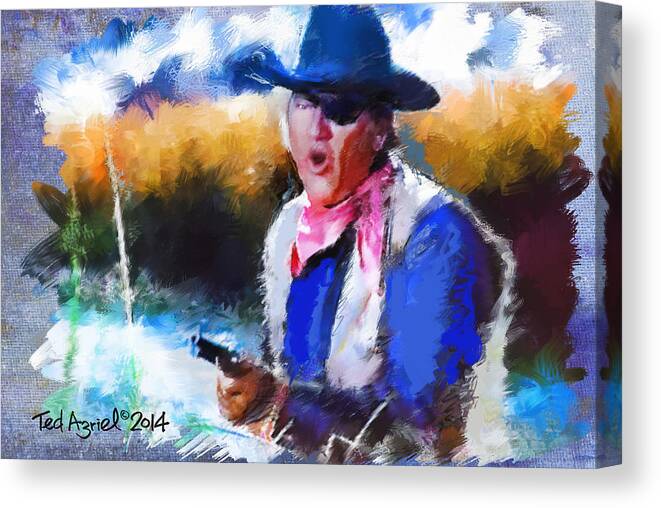 Art Canvas Print featuring the painting John wayne by Ted Azriel