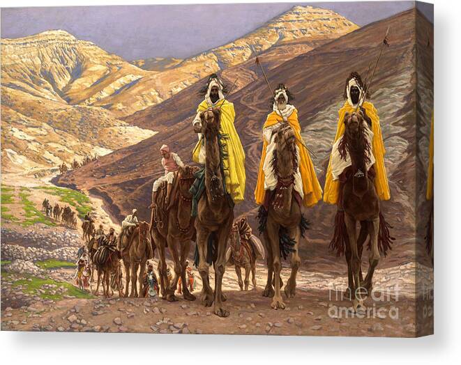 Christmas Canvas Print featuring the painting Journey of the Magi by Tissot