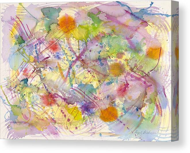 Abstract Canvas Print featuring the painting Joyful Harmony by Angela Bushman