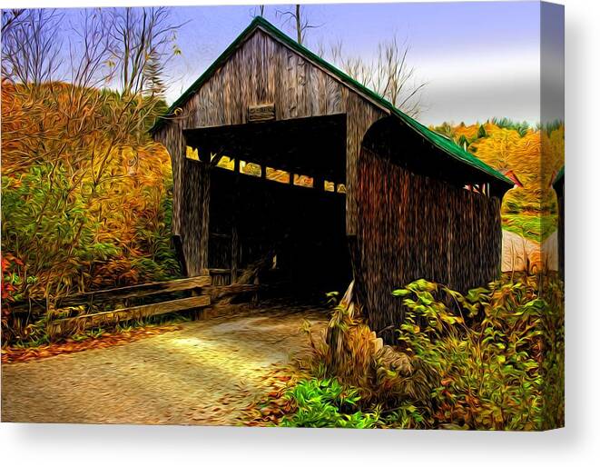 Wooden Canvas Print featuring the photograph Kissing Bridge by Bill Howard
