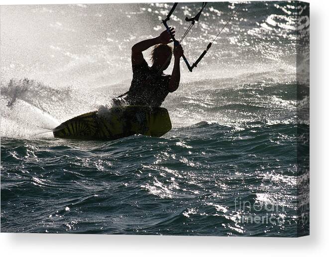 Australia Canvas Print featuring the photograph Kite Surfer 02 by Rick Piper Photography