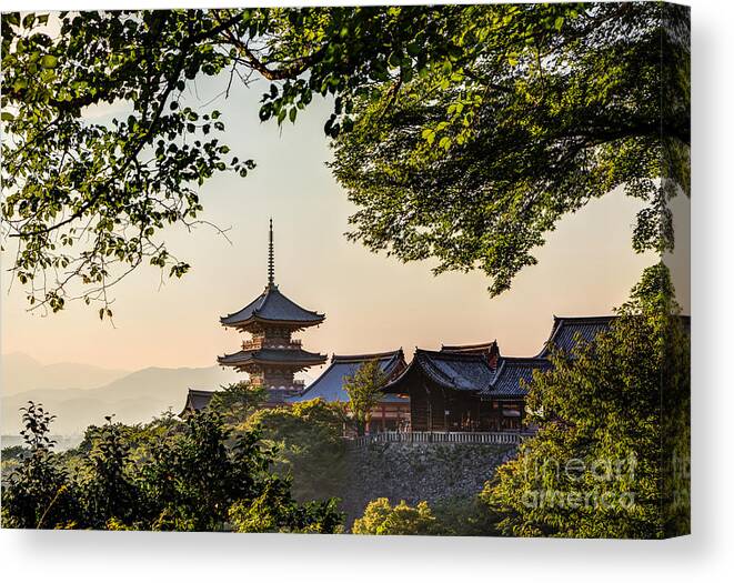 Buddhism Canvas Print featuring the photograph Kiyomizu-dera in Kyoto Japan by Didier Marti