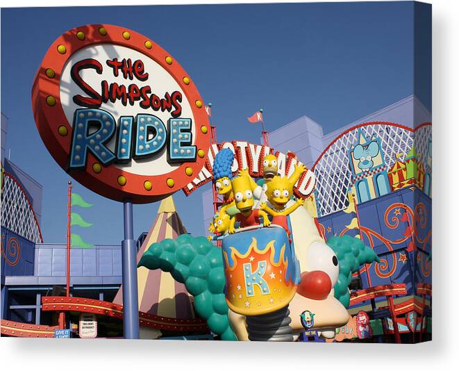 Universal Studios Hollywood Canvas Print featuring the photograph Krusty by David Nicholls