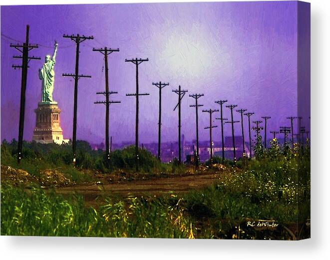 Statue Of Liberty Canvas Print featuring the painting Lady Liberty Lost by RC DeWinter