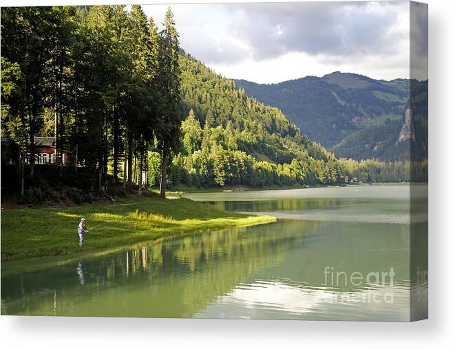 French Canvas Print featuring the photograph Lake Fishing by Rod Jones