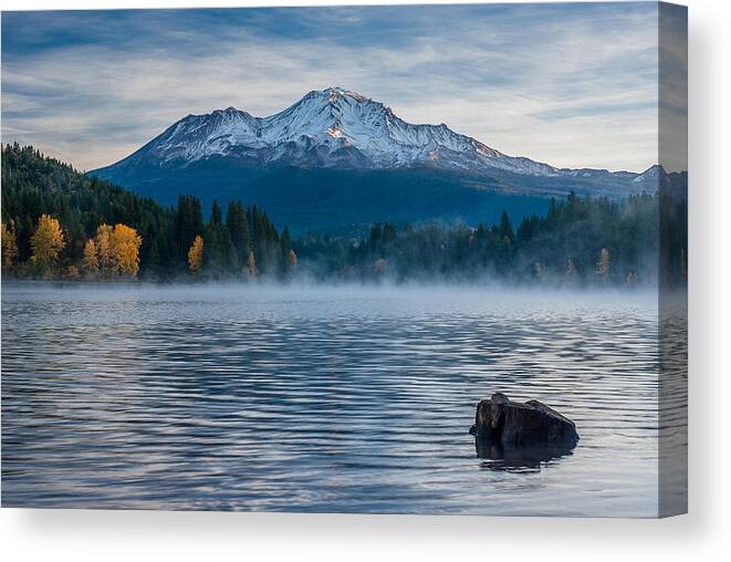 Mount Shasta Canvas Print featuring the photograph Lake Siskiyou Morning by Greg Nyquist