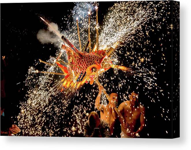 Celebration Canvas Print featuring the photograph Lantern Festival In China by Vcg