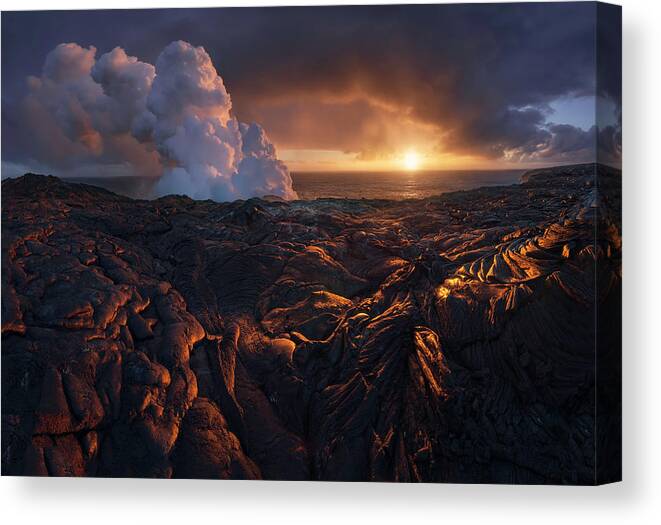 Lava Canvas Print featuring the photograph Lava Fields by Inigo Cia