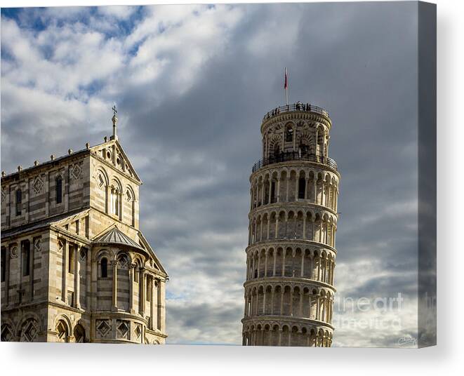 Leaning Tower Of Pisa Canvas Print featuring the photograph Leaning Tower and Duomo di Pisa by Prints of Italy