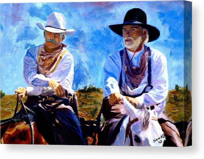 Lonesome Dove Canvas Print featuring the painting Leaving Lonesome Dove by Peter Nowell