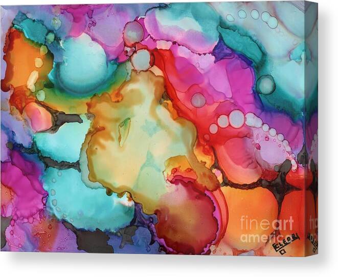 Exciting Canvas Print featuring the painting Let's Party by Joan Clear
