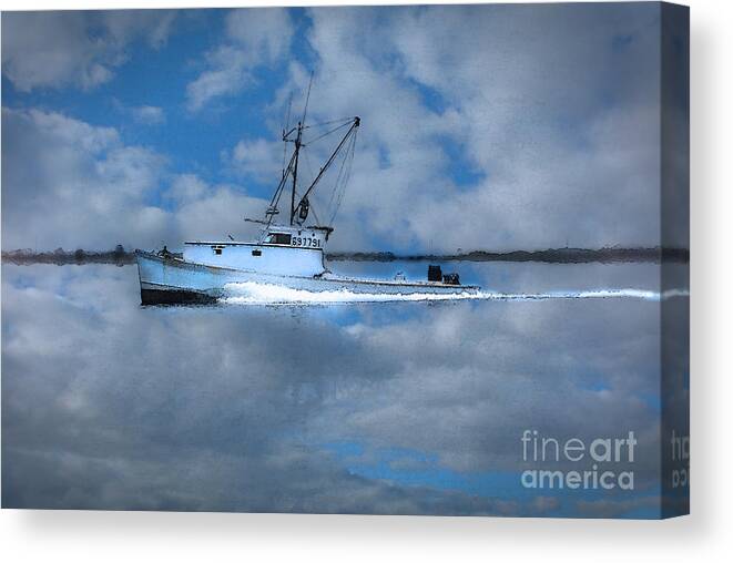 Boat Canvas Print featuring the photograph Like a Painted Ship On a Painted Ocean by Gene Bleile Photography 