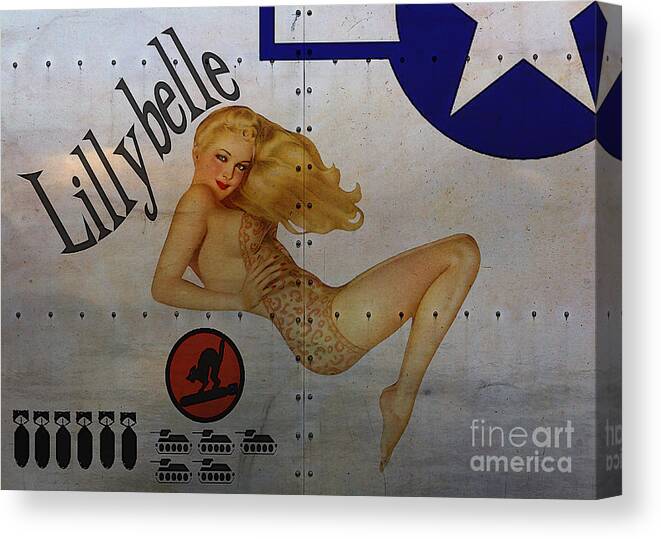 Noseart Canvas Print featuring the painting Lillybelle Nose Art by Cinema Photography