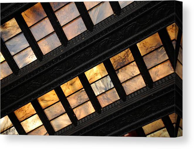 Washington Canvas Print featuring the photograph Lincoln Memorial Stained Glass by Kenny Glover