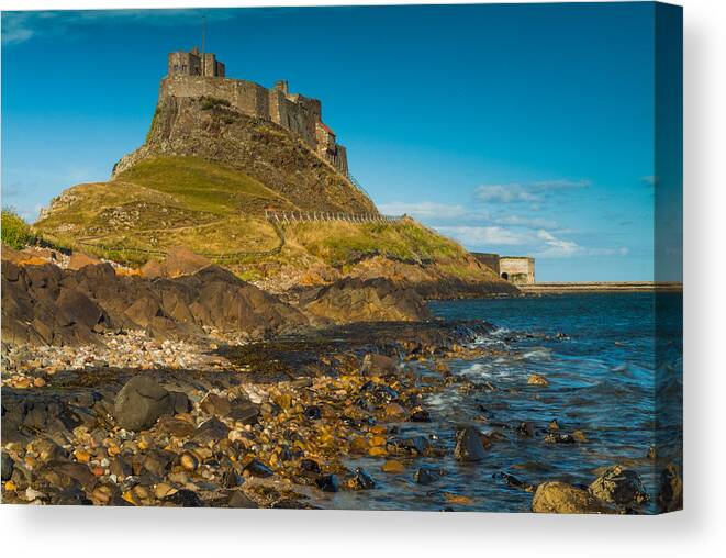 Northumberland Canvas Print featuring the photograph Lindisfarne Castle by David Ross