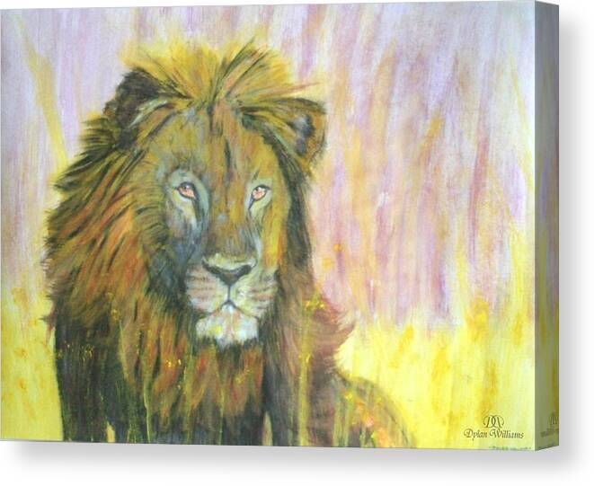 Lion Canvas Print featuring the painting Lion by Dylan Williams