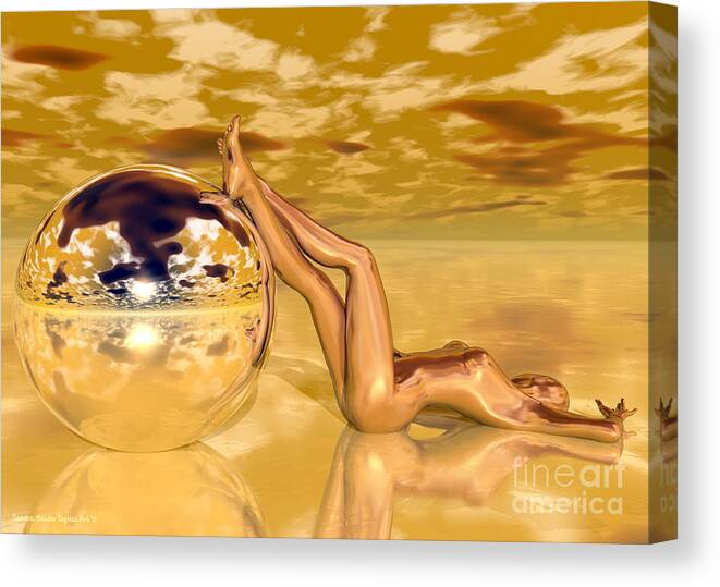 Sandra Bauser Canvas Print featuring the digital art Liquid Gold by Sandra Bauser
