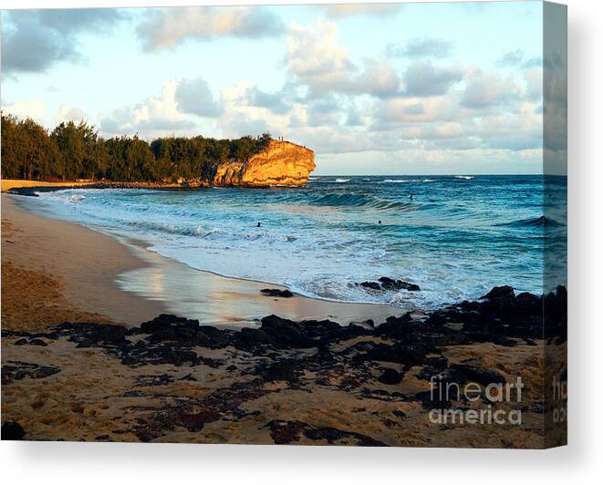 Shipwrecks Beach Canvas Print featuring the photograph Local Surf Spot Kauai by Roselynne Broussard
