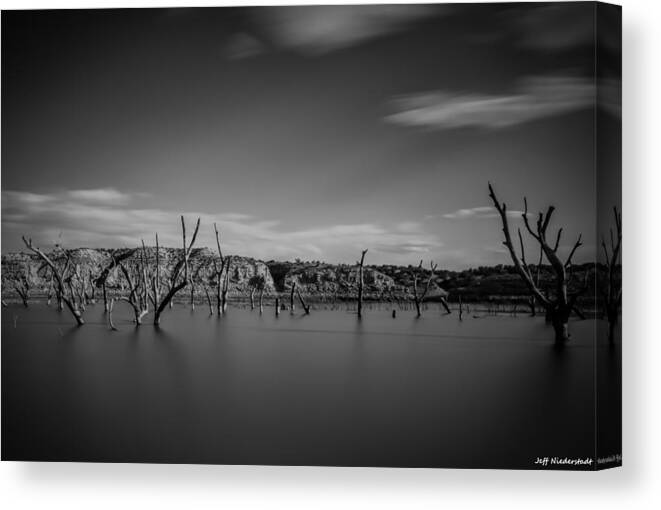 Water Canvas Print featuring the photograph Lonely waters by Jeff Niederstadt