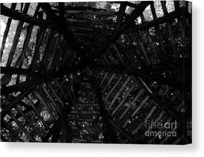 Wood Canvas Print featuring the photograph Long Was The Prayer He Uttered - bw by Linda Shafer