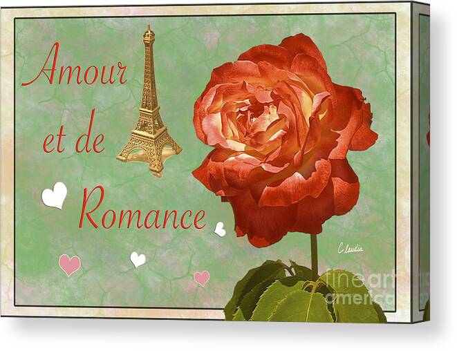 Claudia's Art Dream Canvas Print featuring the photograph Love and Romance by Claudia Ellis