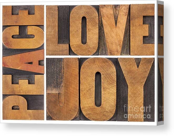 Abstract Canvas Print featuring the photograph Love Joy And Peace by Marek Uliasz
