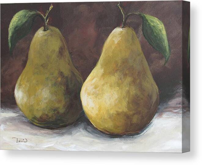 Pear Canvas Print featuring the painting Lucky Pears II by Torrie Smiley