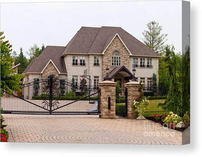 Luxury Canvas Print featuring the photograph Luxury Home by Les Palenik