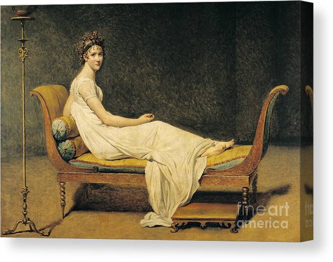 Portrait Canvas Print featuring the painting Madame Recamier by Jacques Louis David