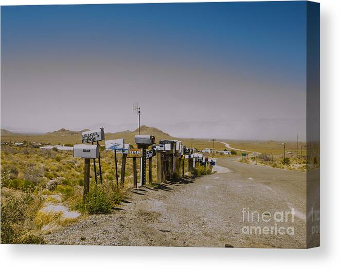 Mailbox Canvas Print featuring the photograph Mail Call in Arizona by Deborah Smolinske