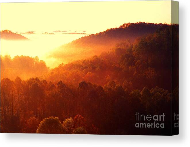 West Virginia Canvas Print featuring the photograph Majestic Mountain Sunrise by Thomas R Fletcher