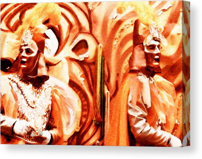 Mardi Gras Canvas Print featuring the photograph Mardi Gras Orange and Brown by Randi Kuhne