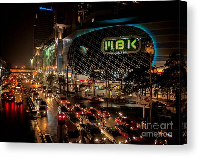 Cityscape Canvas Print featuring the photograph MBK Bangkok by Adrian Evans