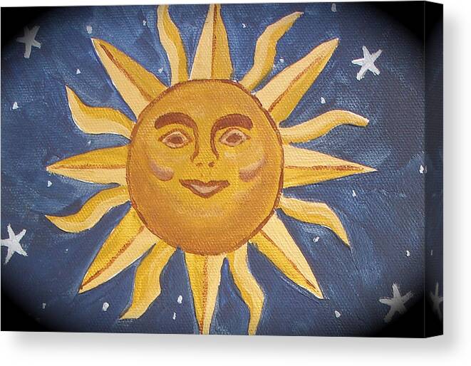 Sun Canvas Print featuring the painting Meditation Sun by Angie Butler