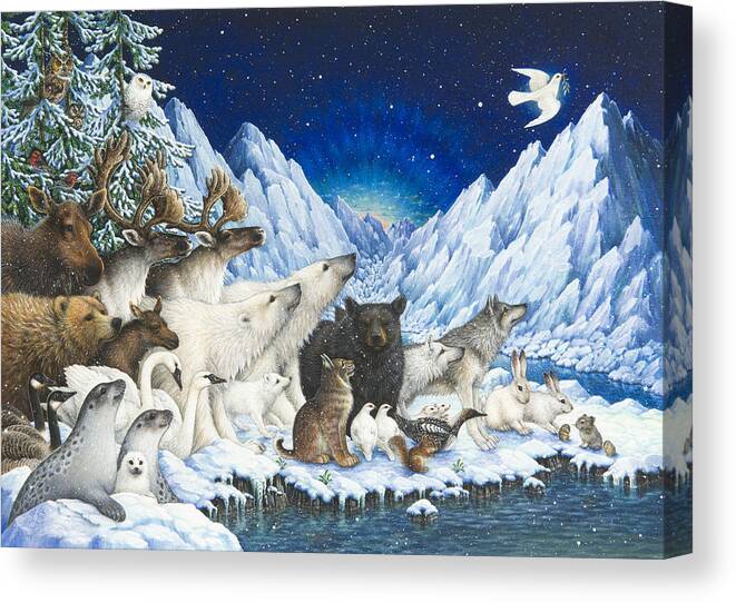 Animals Canvas Print featuring the painting Message of Peace by Lynn Bywaters