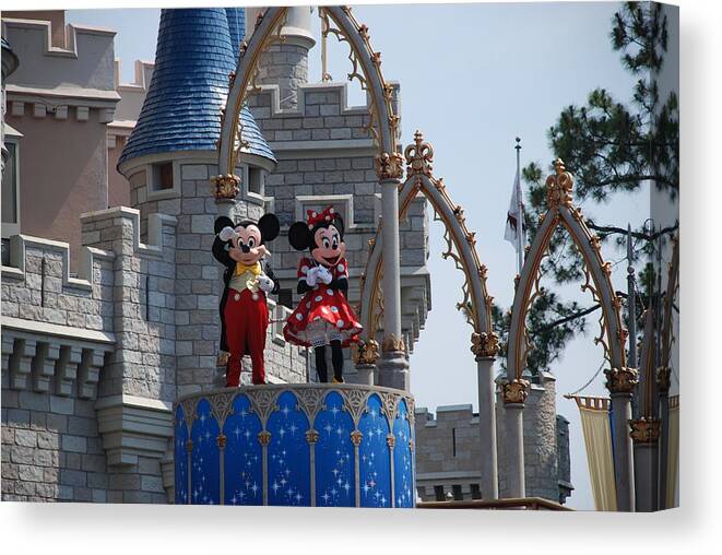 Magic Kingdom Canvas Print featuring the photograph Mickey And Minnie In Living Color by Rob Hans